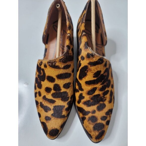 Zodiac Maddie Calf Hair Booties Leopard Animal Print Almond Toe Slip On SZ 7 New - Picture 3 of 7